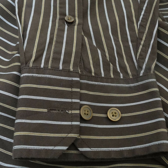 BANANA REPUBLIC Men's Brown White Yellow Pinstripe - Picture 3 of 3